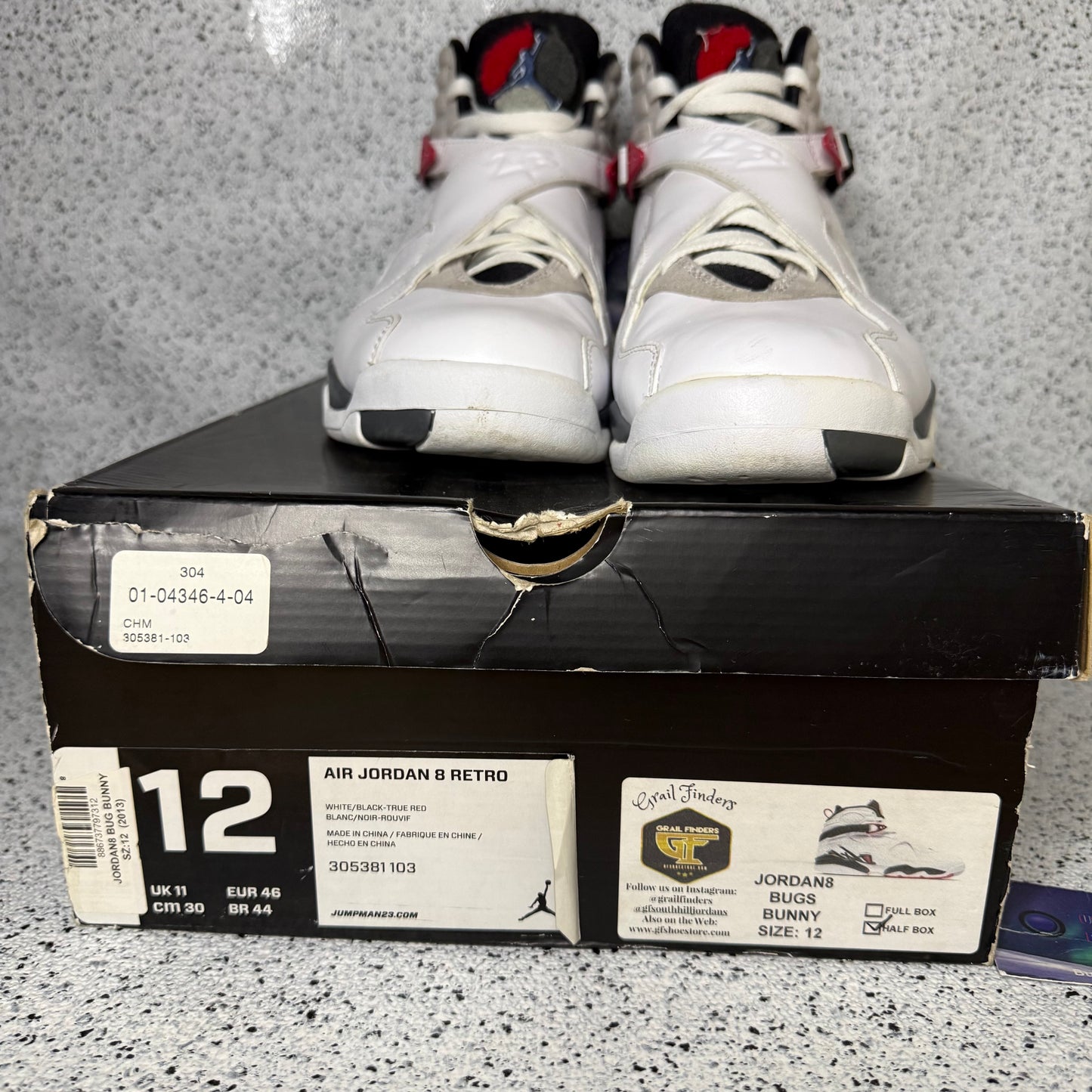 Jordan 8 Bugs Bunny 2013 12 Men/13.5 Women “Preowned”