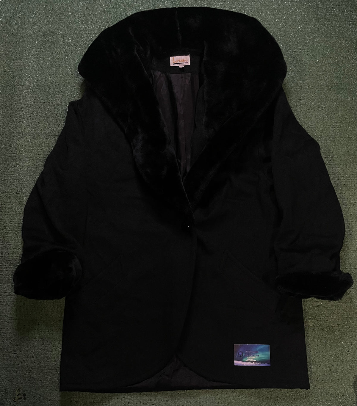 Vintage Lorovi black fur wool coat