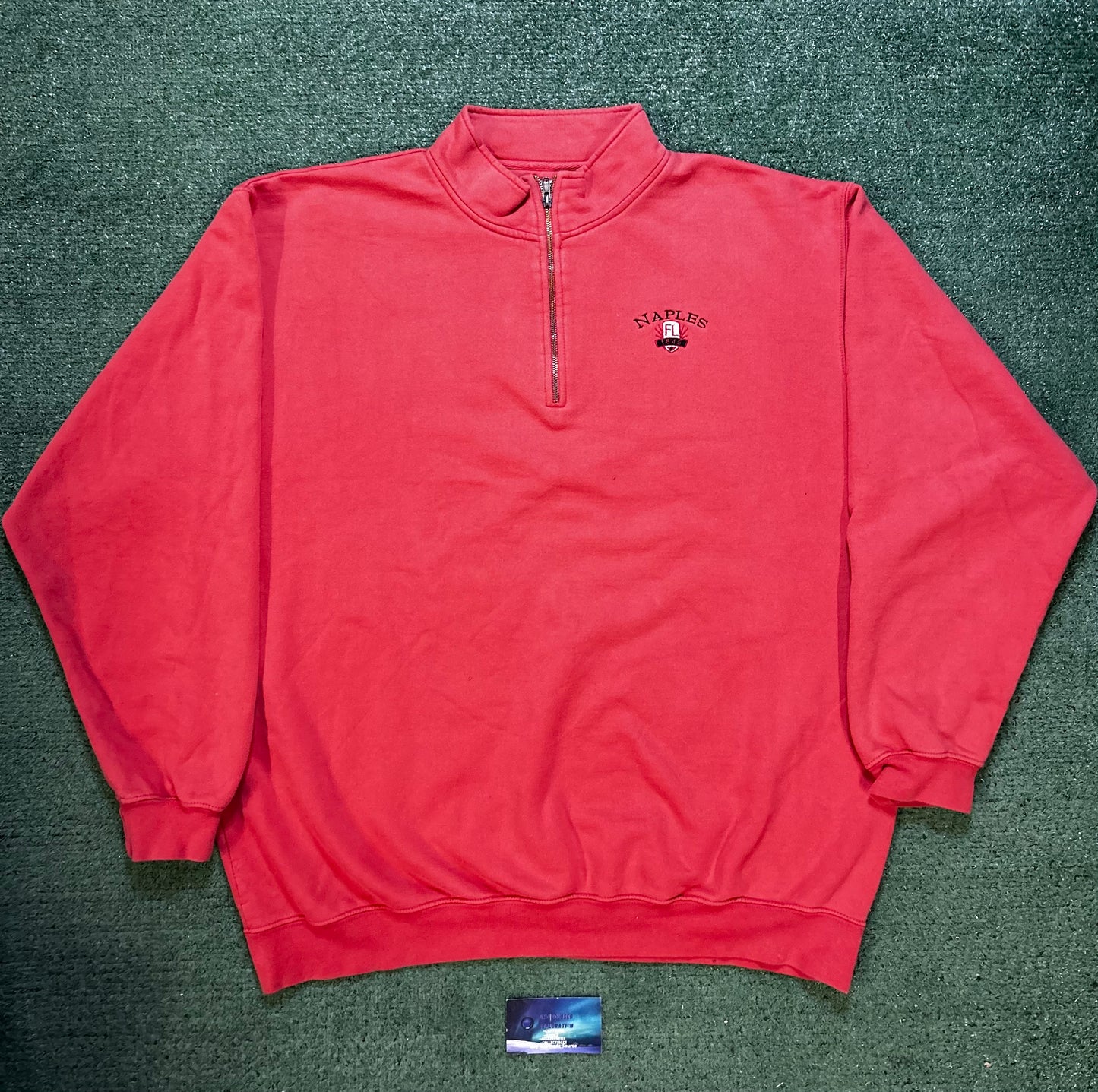 Vintage Naples Florida orange quarter zip