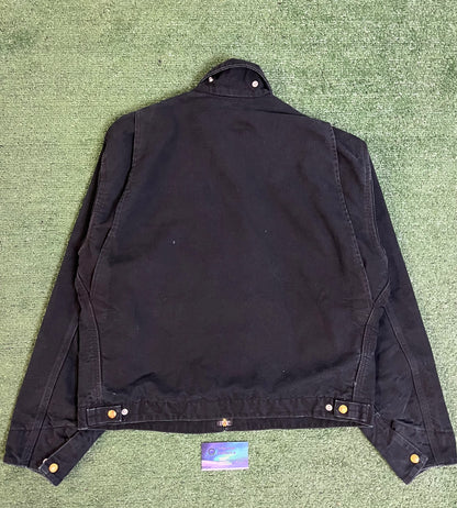 Vintage black carhartt Detroit  embroidered jacket