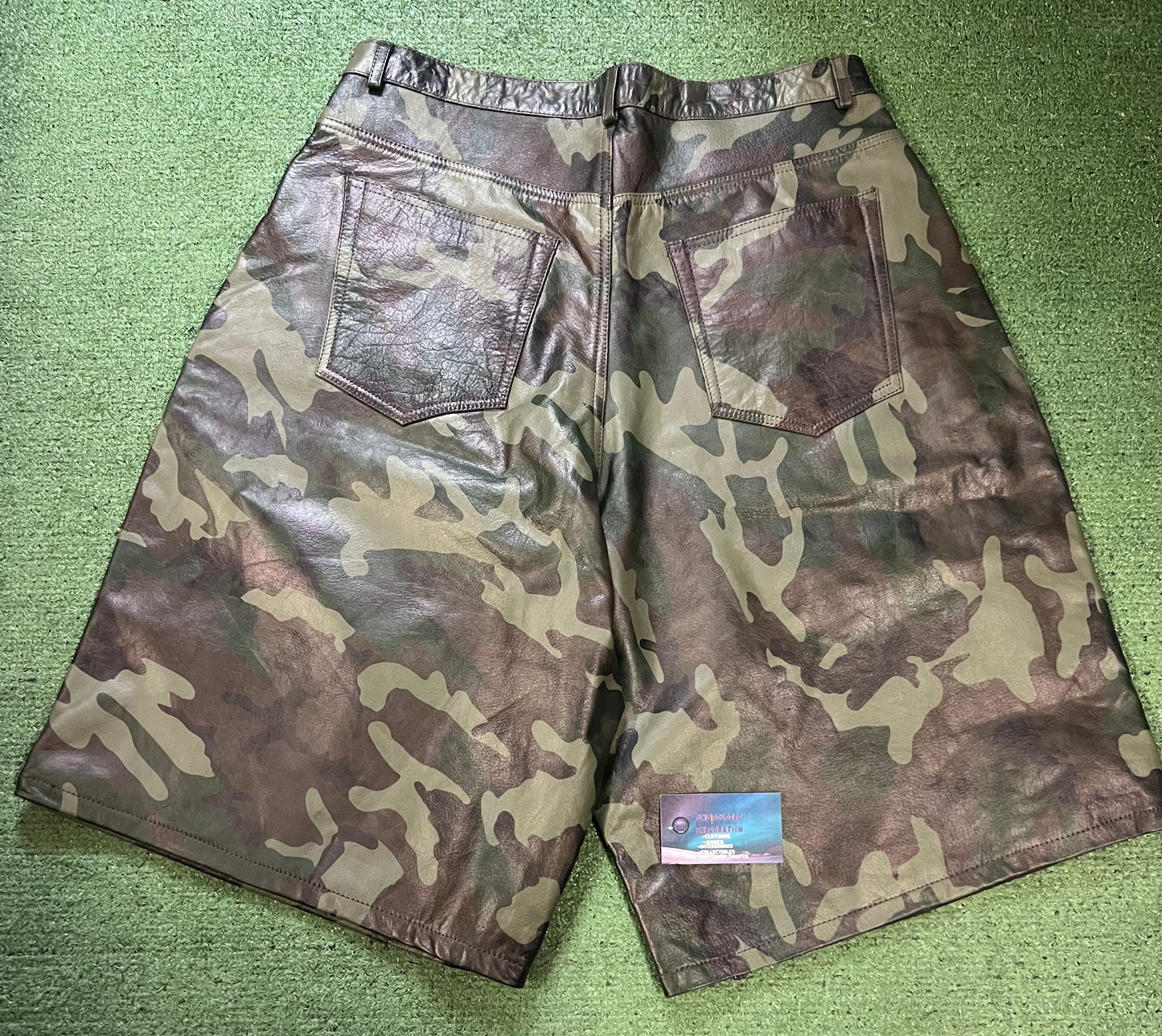 GV Gallery Raspberry Hills Barrack Camo Leather Shorts