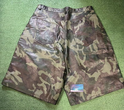 GV Gallery Raspberry Hills Barrack Camo Leather Shorts