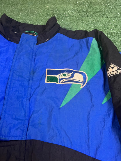 Vintage Seattle Seahawks 1990s Apex One Jacket NFL Football Coat