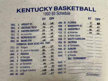 Vintage 1992 University of Kentucky Wildcats basketball tee