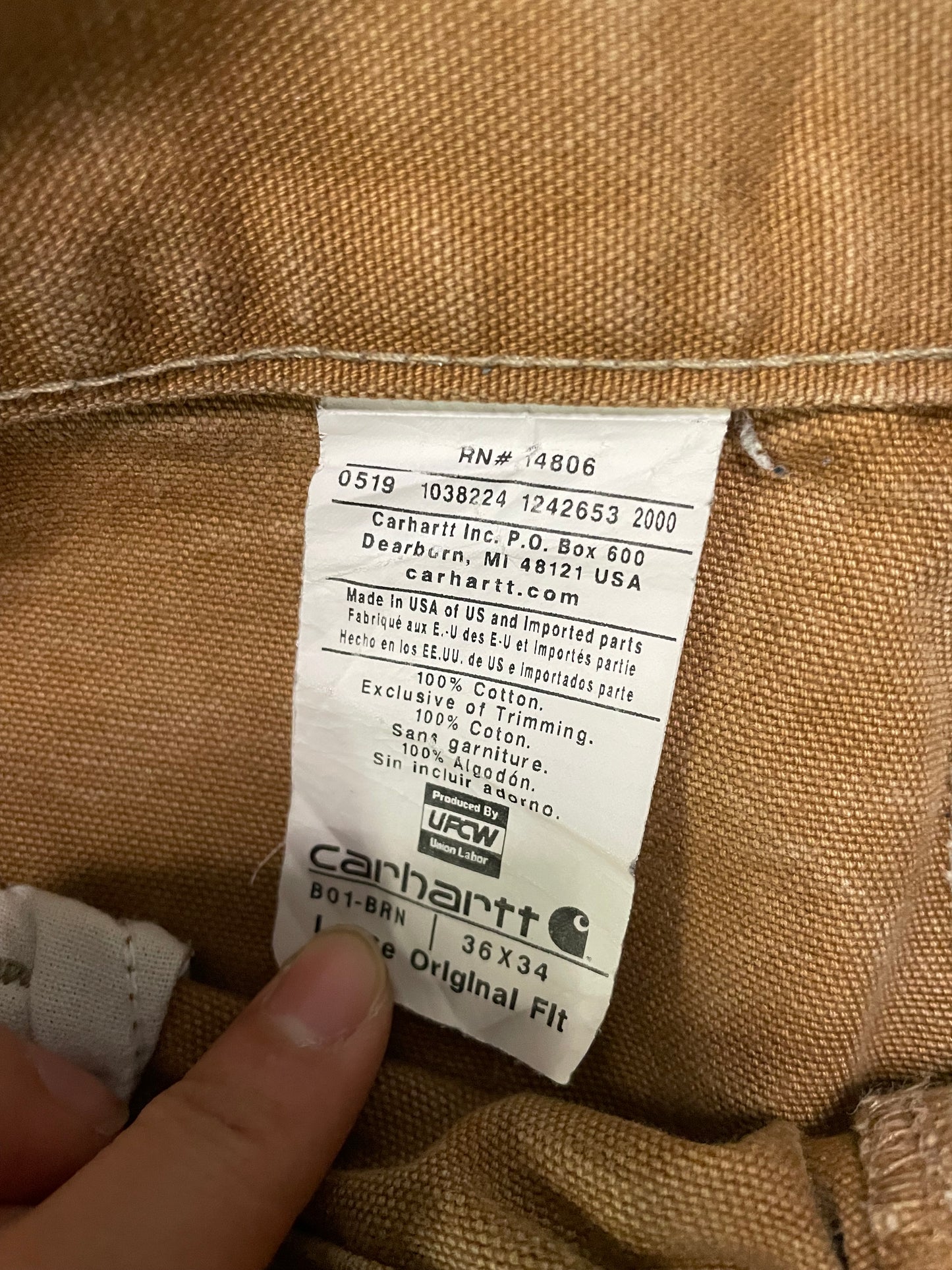 Carhartt double knees  tan pants