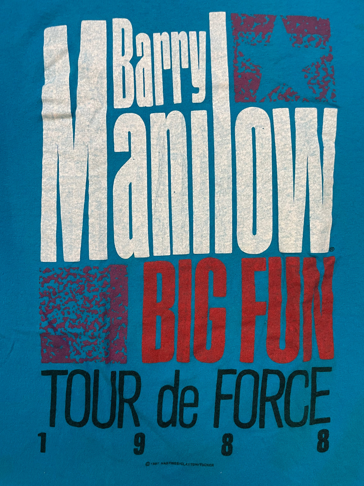 vintage 1988 Barry Manilow Big Fun Tour de Force tee