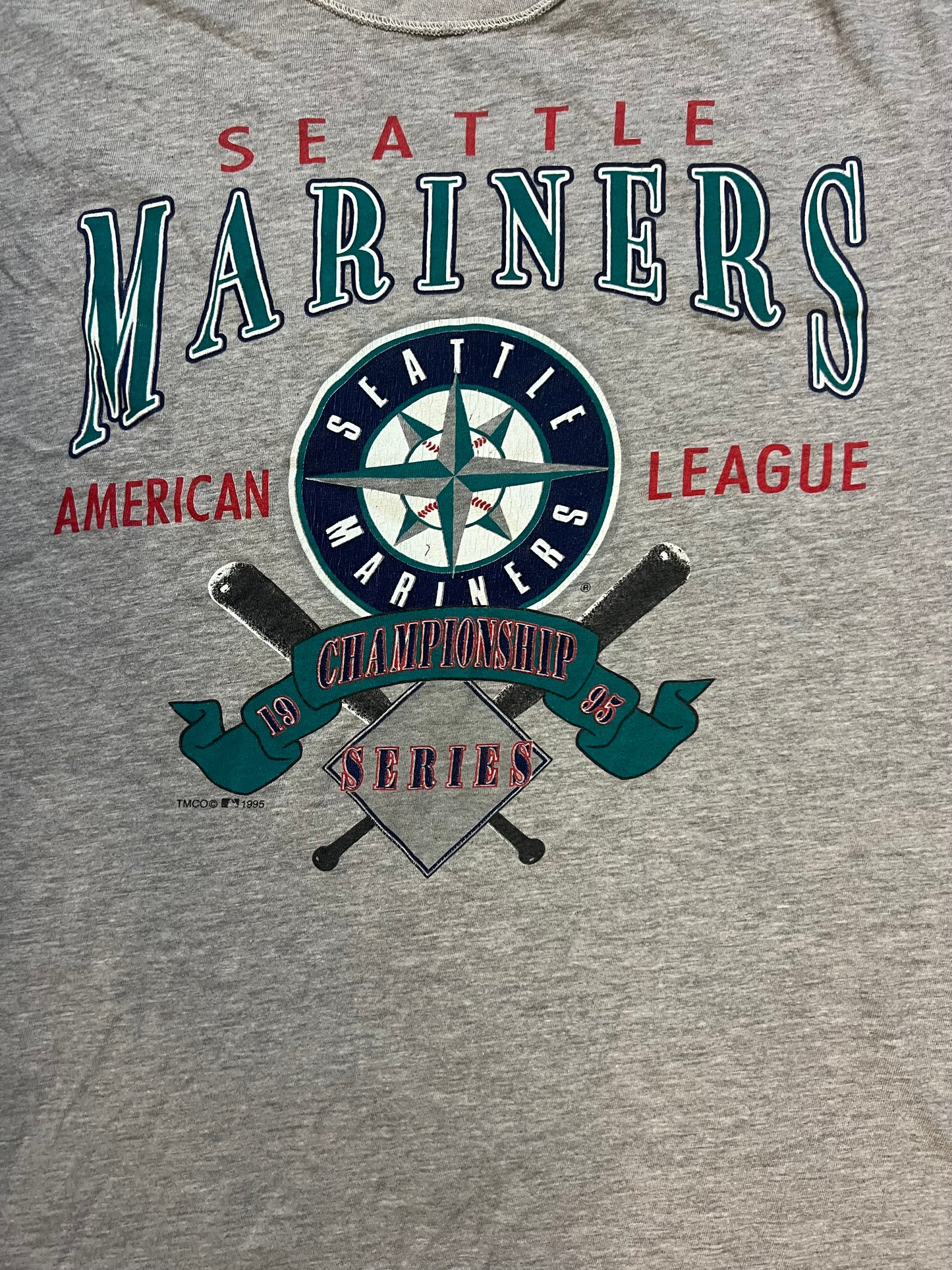 Vintage 1995 American League championship Seattle mariners cutoff tee