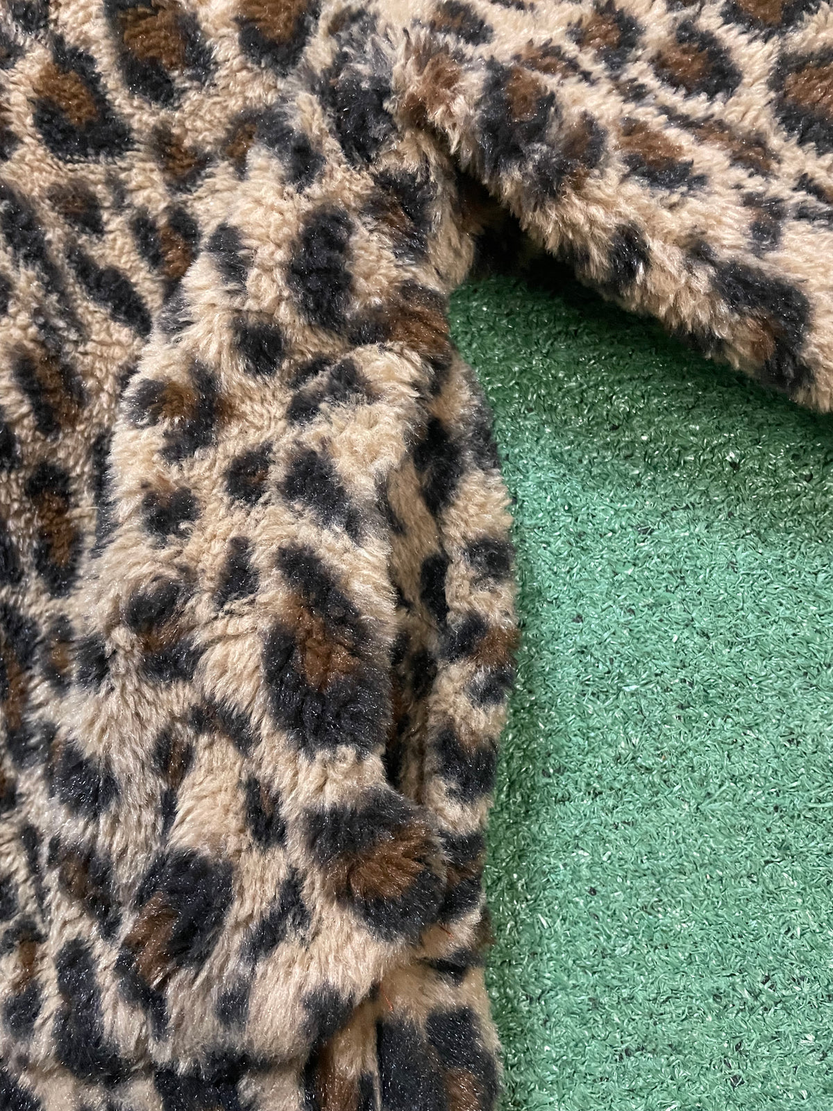Cheetah fleece zip up jacket