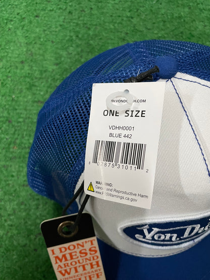 Von Dutch blue and white staple hat