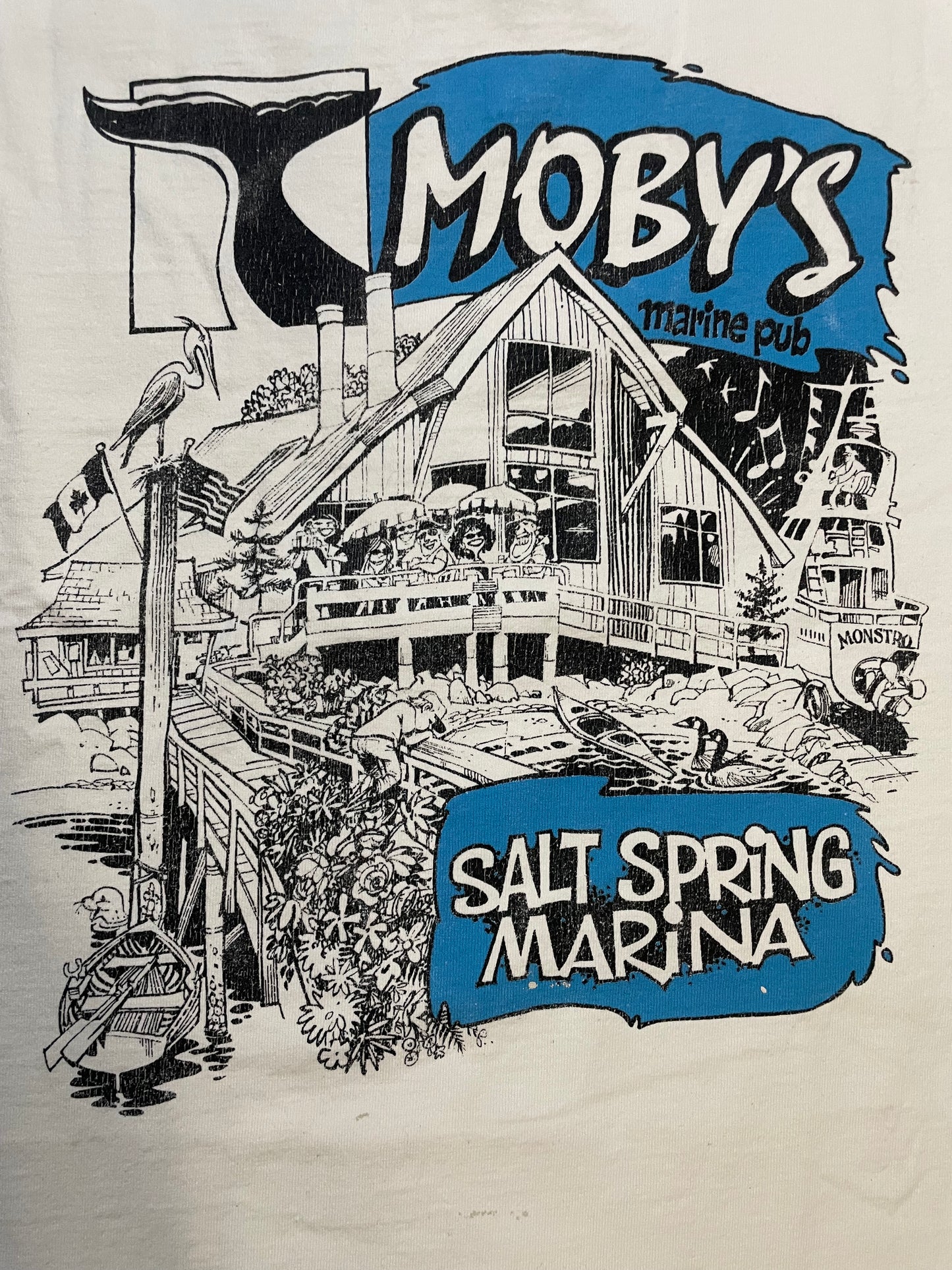 Vintage 1990s Moby’s salt spring marina tee