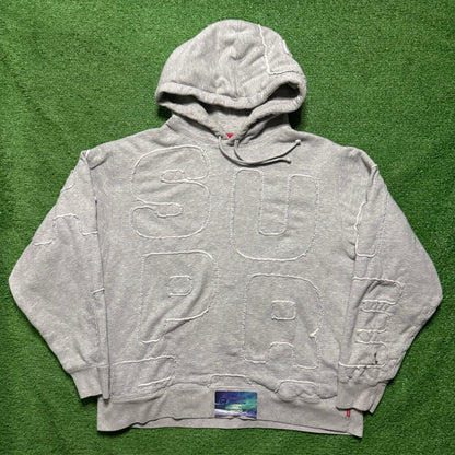Supreme Cutout Letters Heather Grey Hoodie