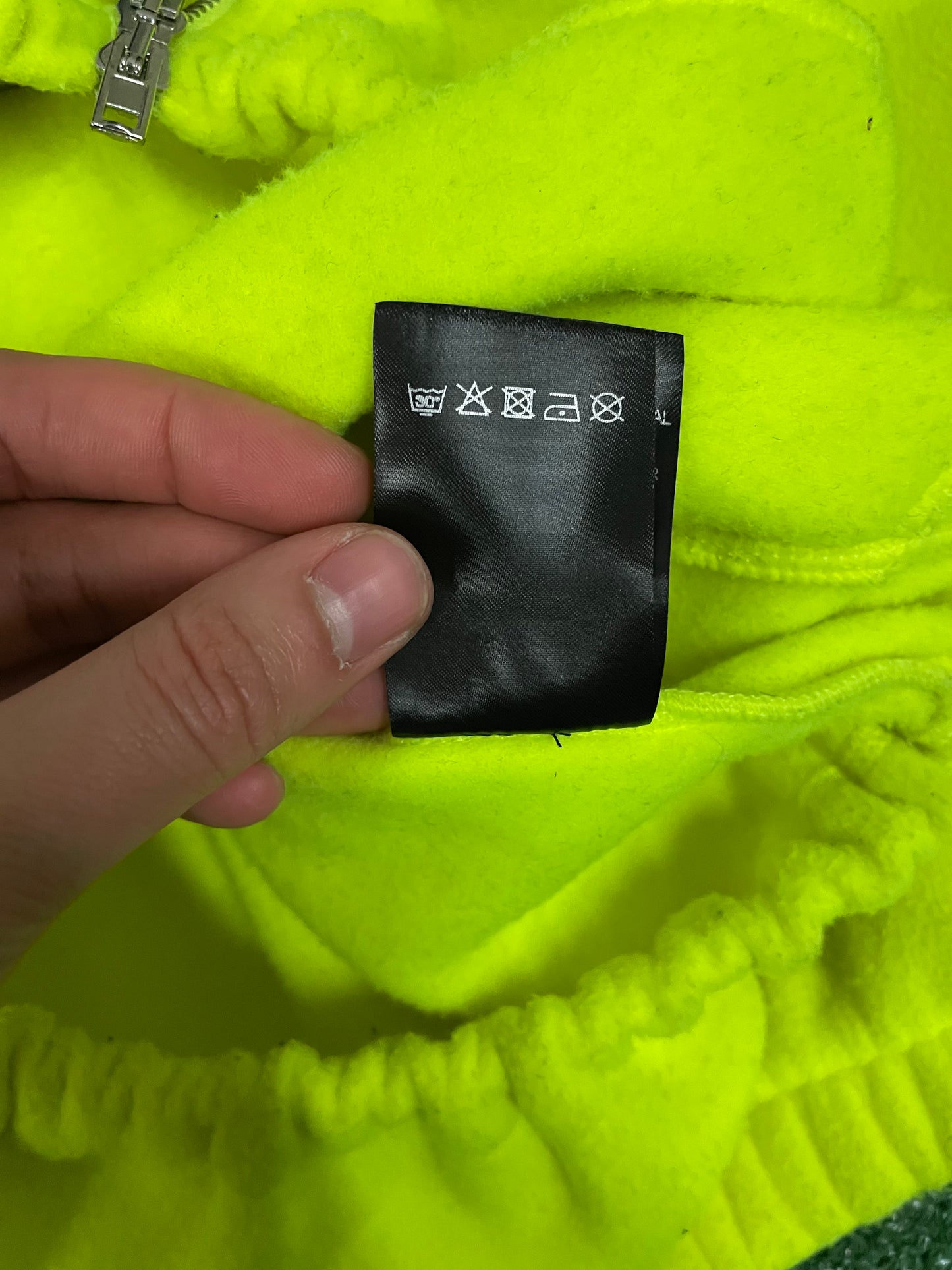 Vetements flou yellow fleece zip up jacket