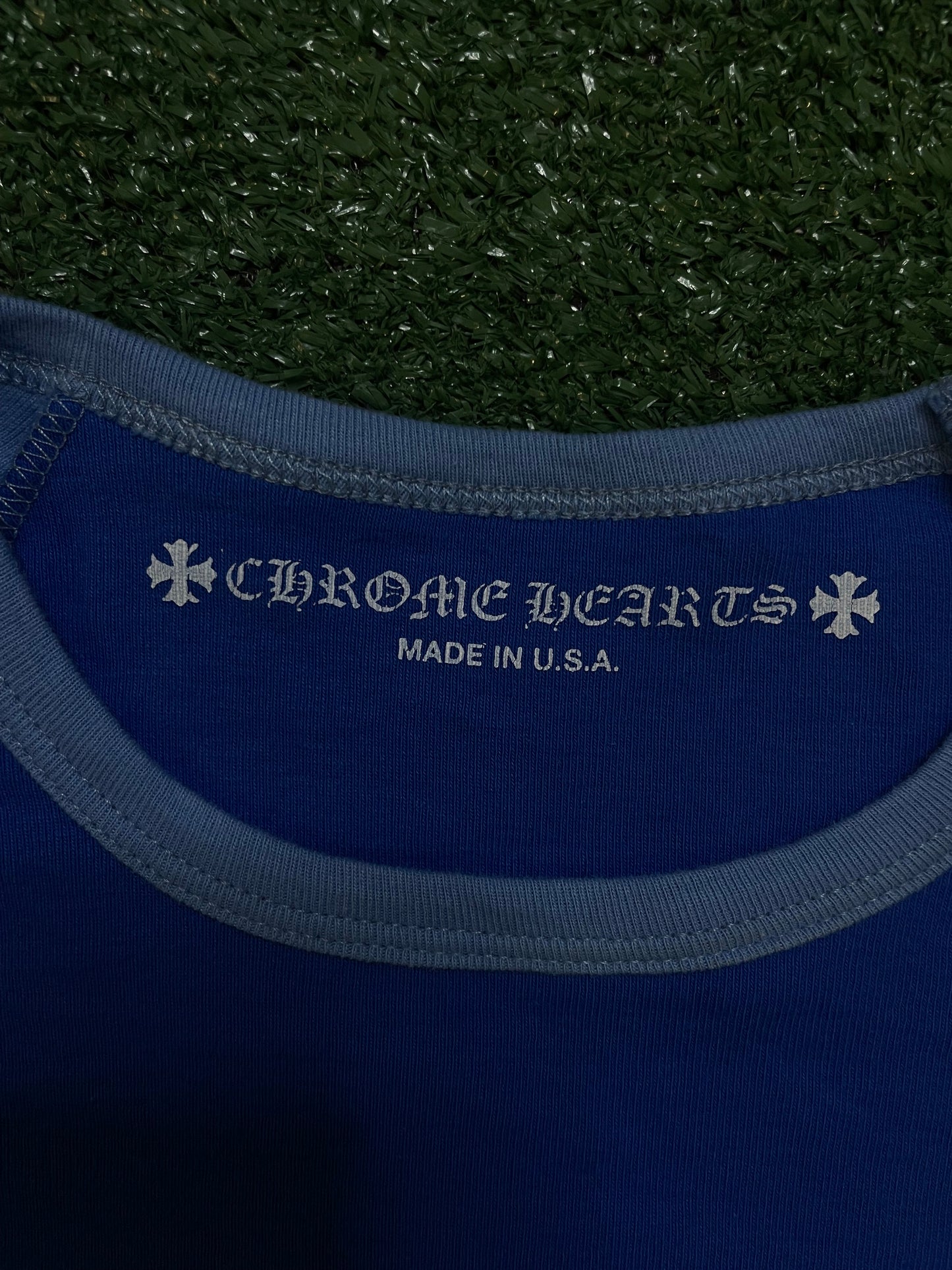 Chrome Hearts women’s baby blue baseball longsleeve