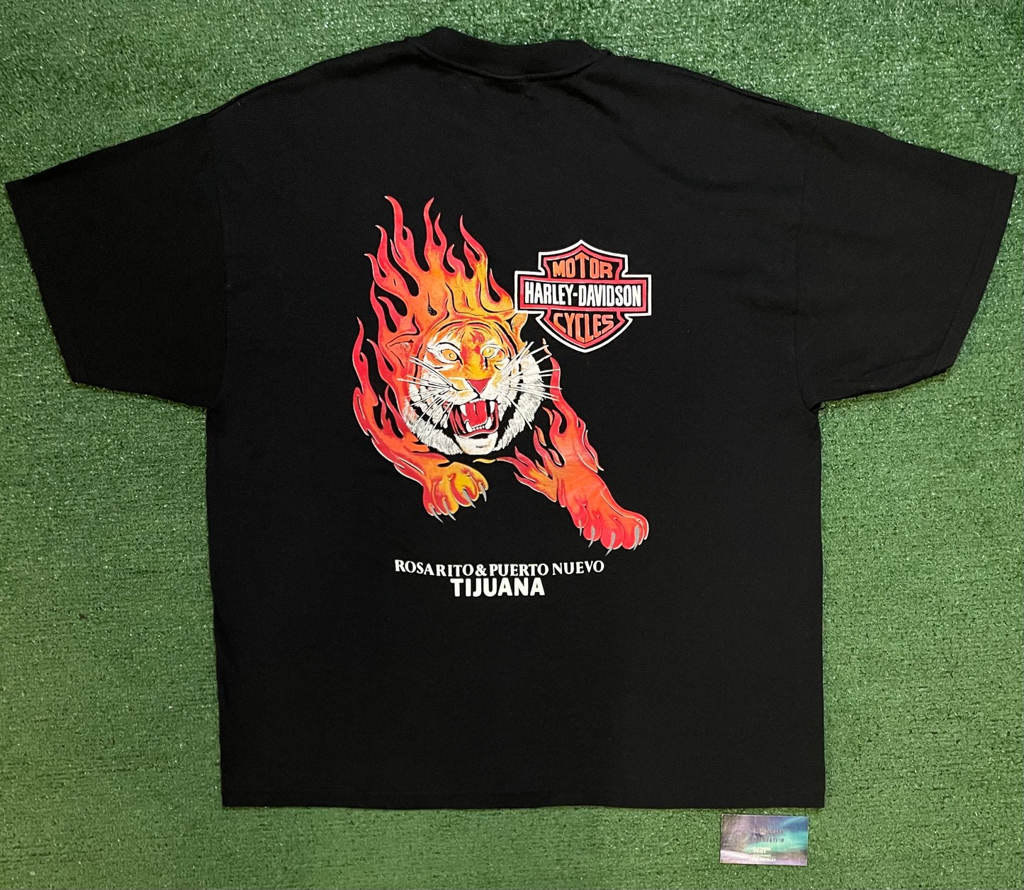 Vintage 1990s Harley Davidson Tijuana tiger flame tee