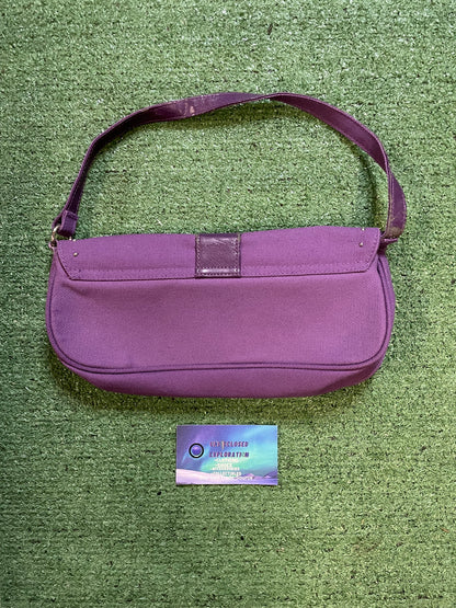 Victoria's Secret purple canvas mini baguette bag