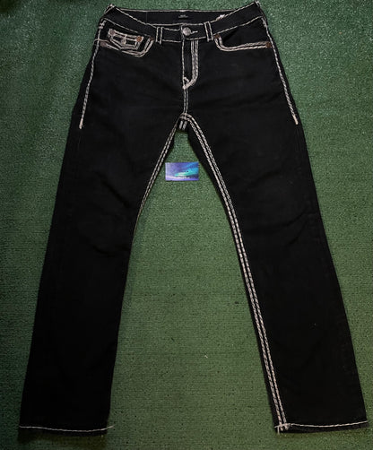 True Religion black & white Ricky jeans