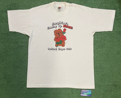 Vintage 1990s Everything coming up roses Portland Oregon tee