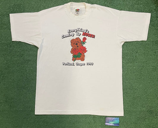 Vintage 1990s Everything coming up roses Portland Oregon tee
