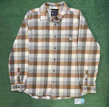 Carhartt grey and brown flannel