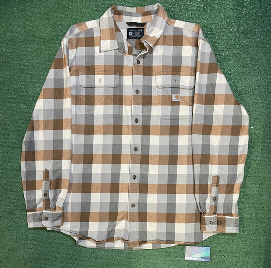 Carhartt grey and brown flannel