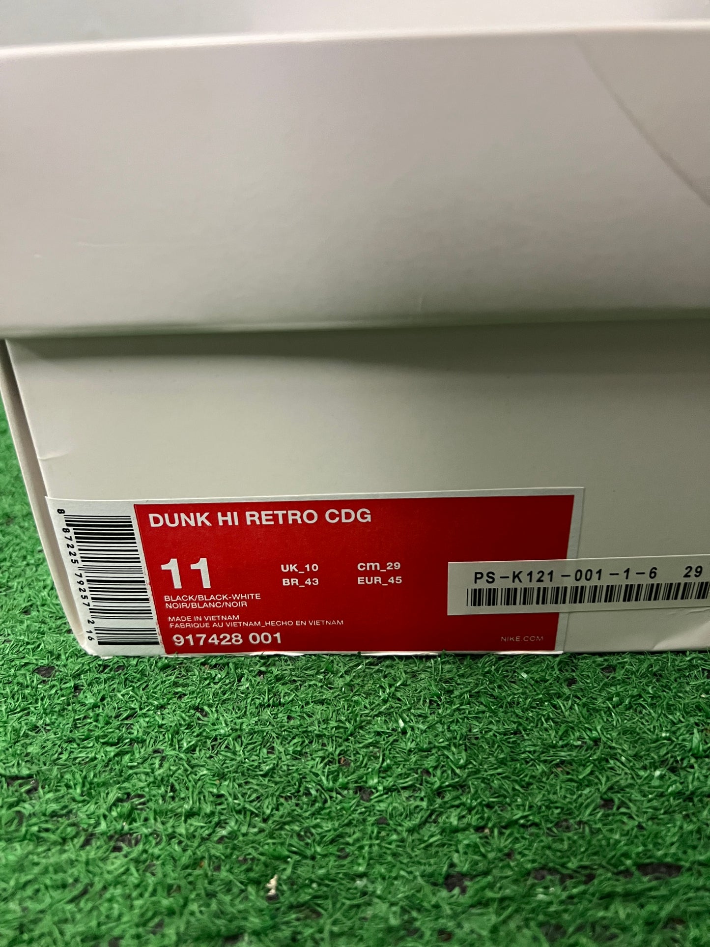 Nike dunk high clear X comme Des garçons CDG size 11men/12.5women