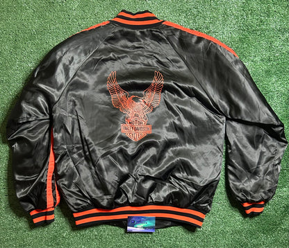 Vintage Harley Davidson Eagle satin Bomber Jacket