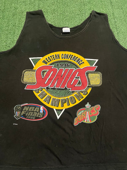 Vintage 1996 Seattle sonics western conference tank top