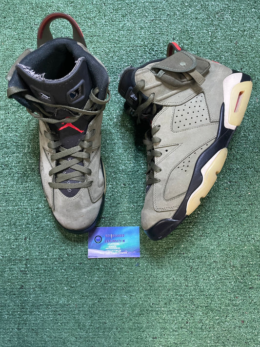 Air Jordan 6 X Travis Scott olive size 10.5men/12women