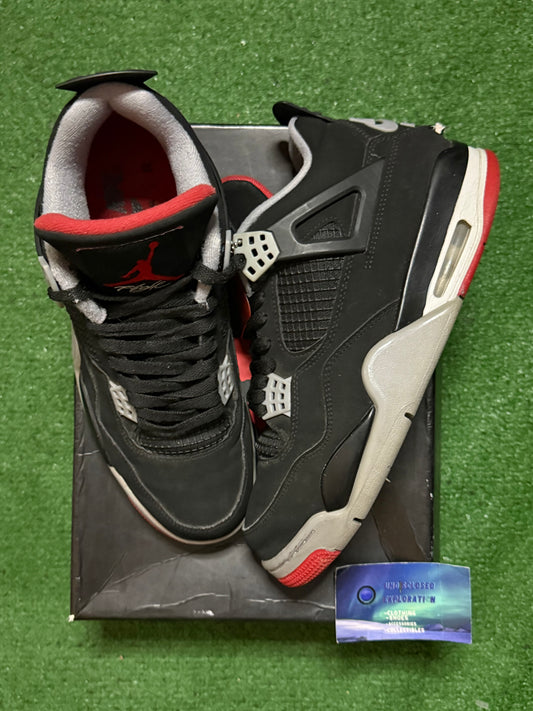 Jordan 4 Bred 2019 9 Men/10.5 Women “Preowned”