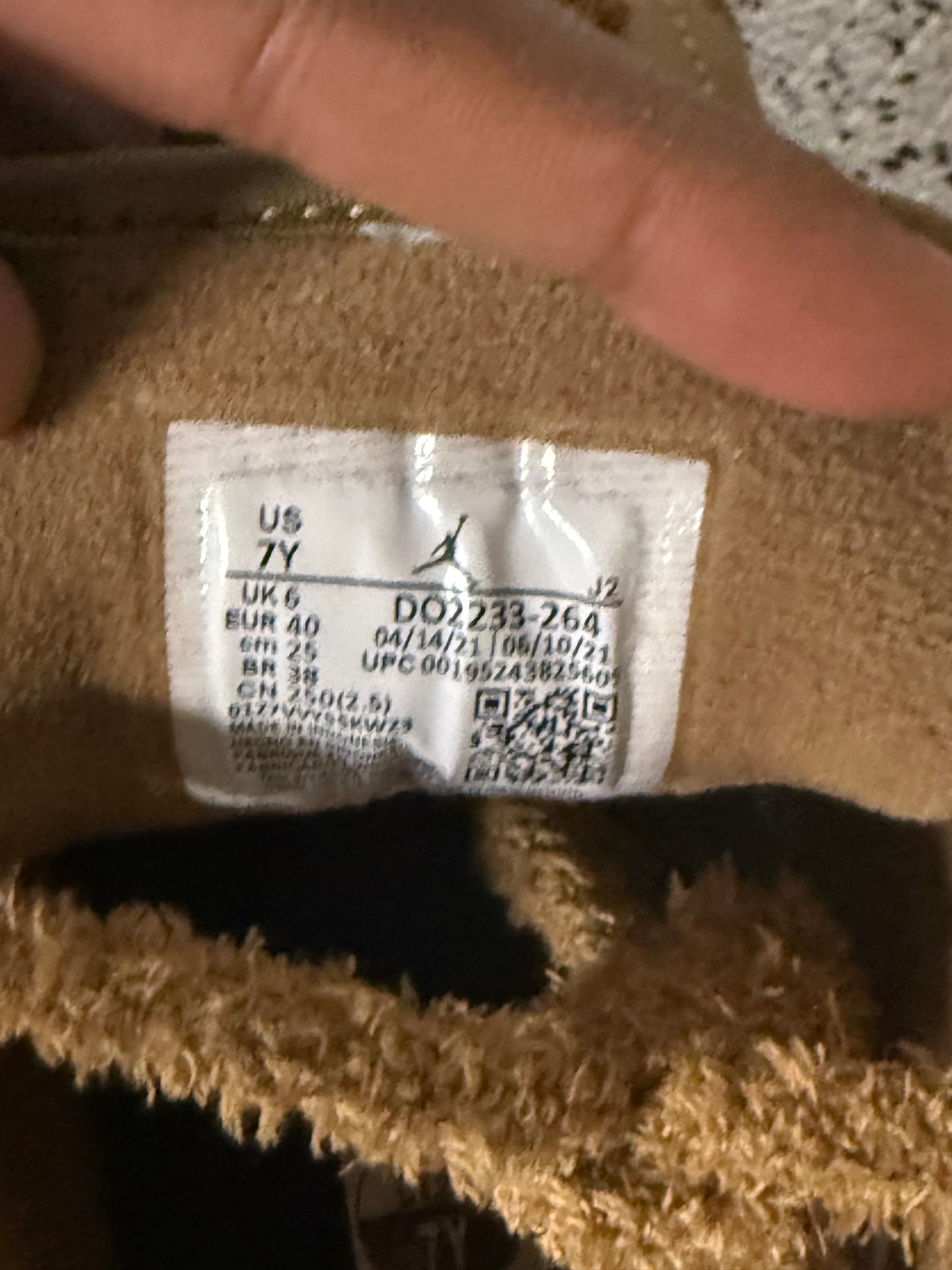 Jordan 1 Low Teddy Bear 7 Youth/8.5 Women “Preowned”