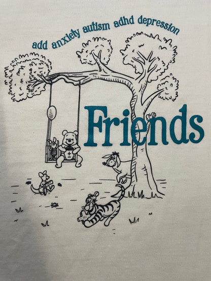 Friends Feelings Lab white & blue tee