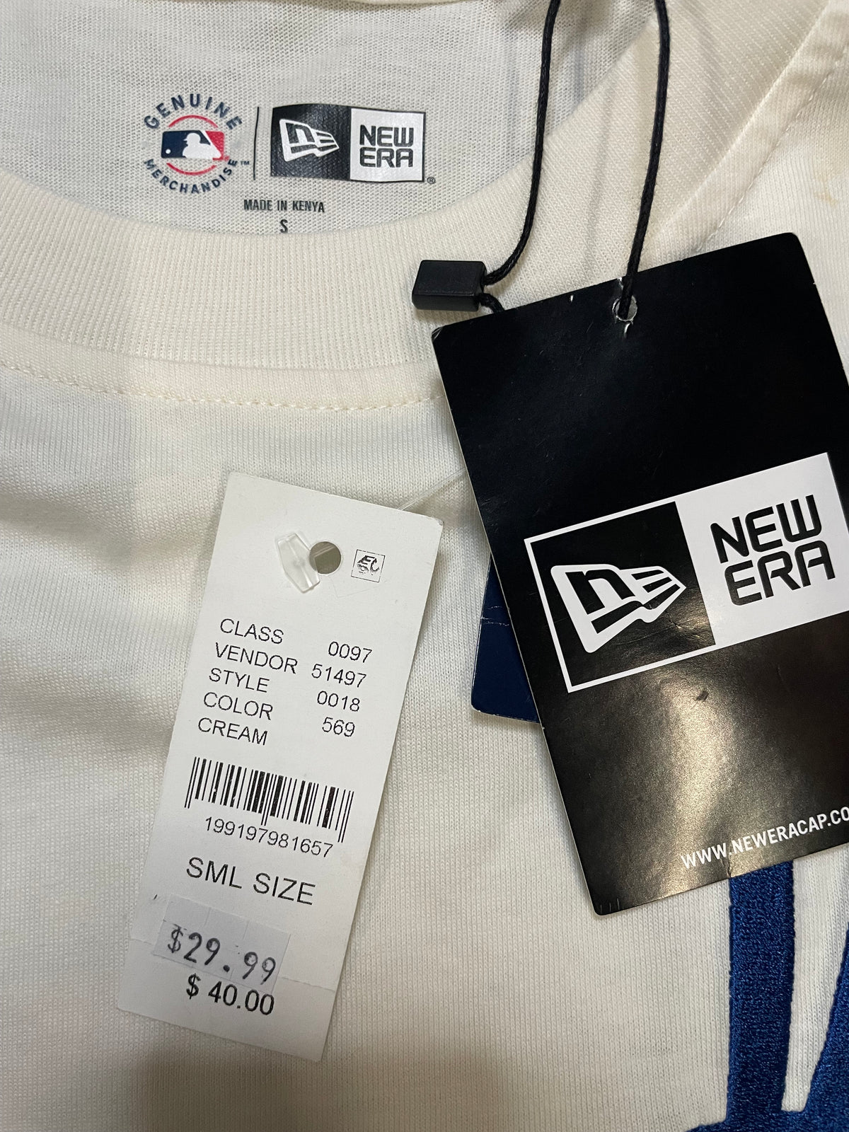 LA Dodgers cream game day hot dog new era tee