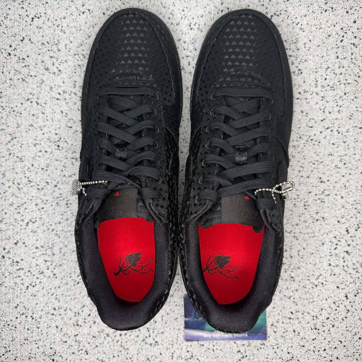 Nike Air Force 1 Valentines Day Triple Black