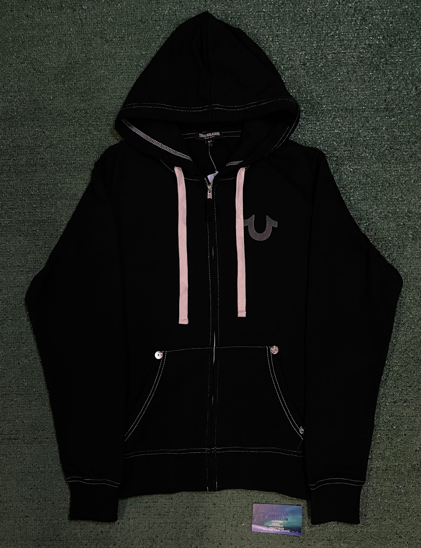True Religion Buddha black zip up hoodie