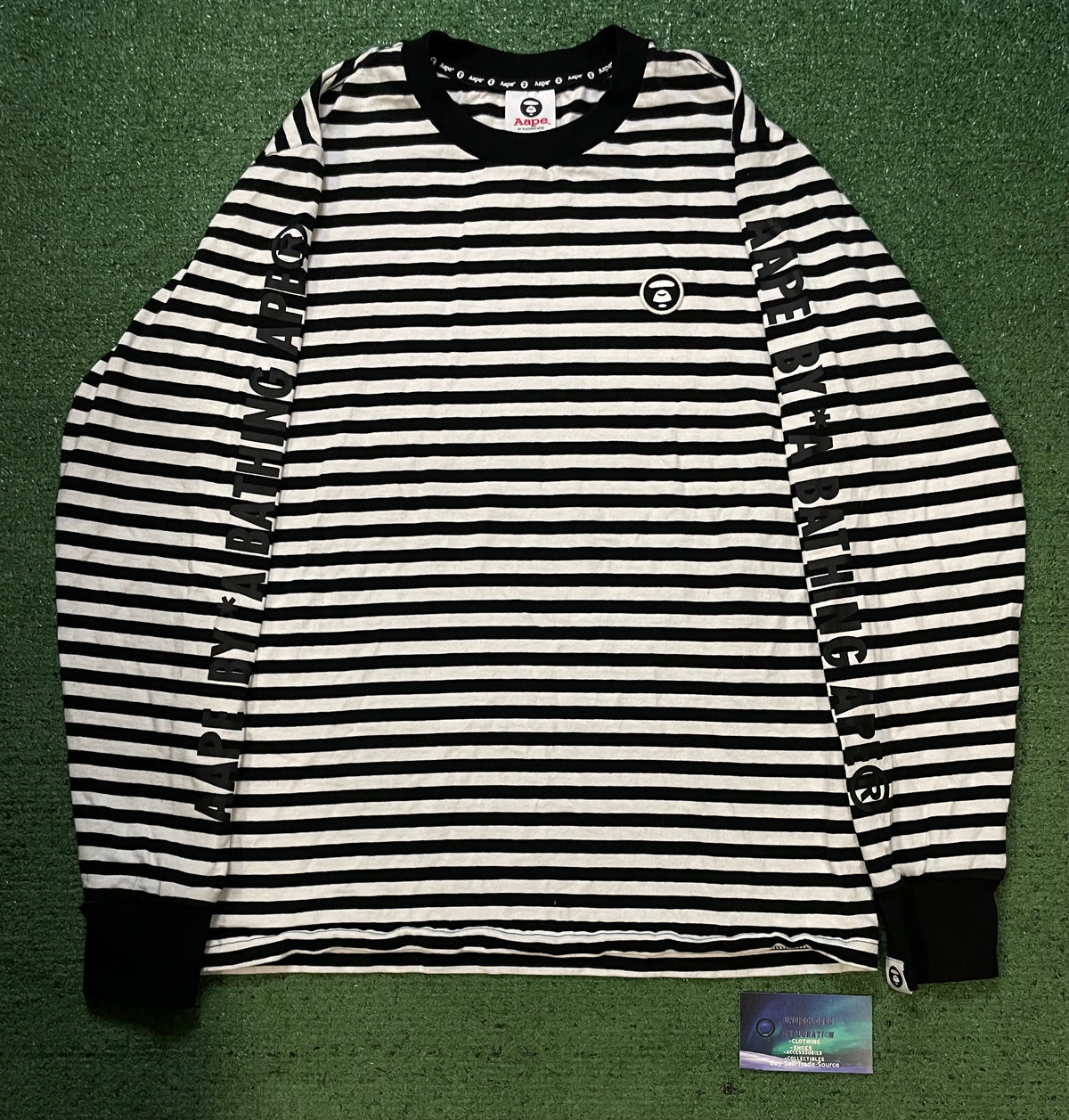 AAPE by A Bathing Ape black and white striped long-sleeve