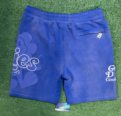 Cookies florist fleece sweatshorts washed blue