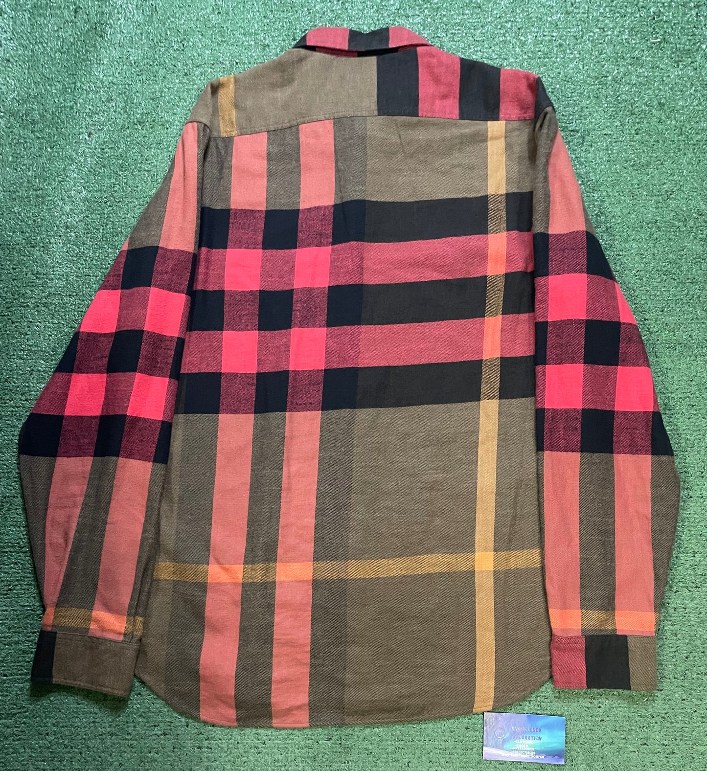 Burberry nova check plaid red & black shirt