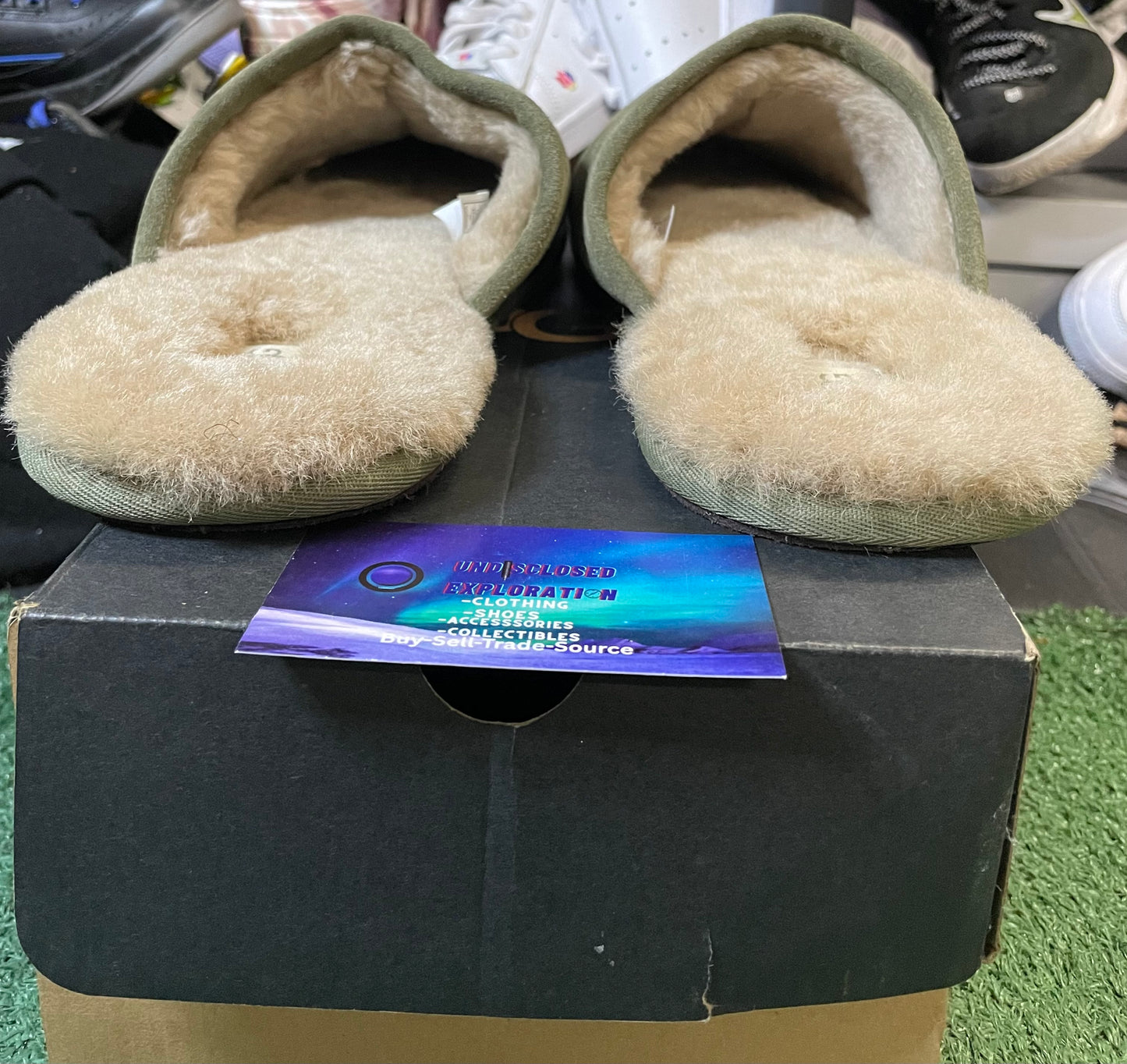 UGG olive green scuff slippers