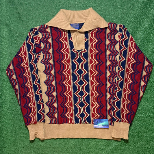 Vintage Pendleton Collar Knit Sweater