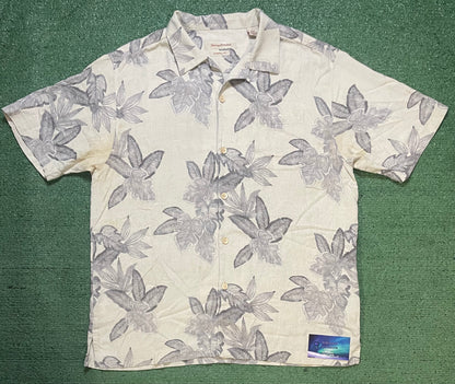 Tommy Bahamas floral silk short sleeve button up