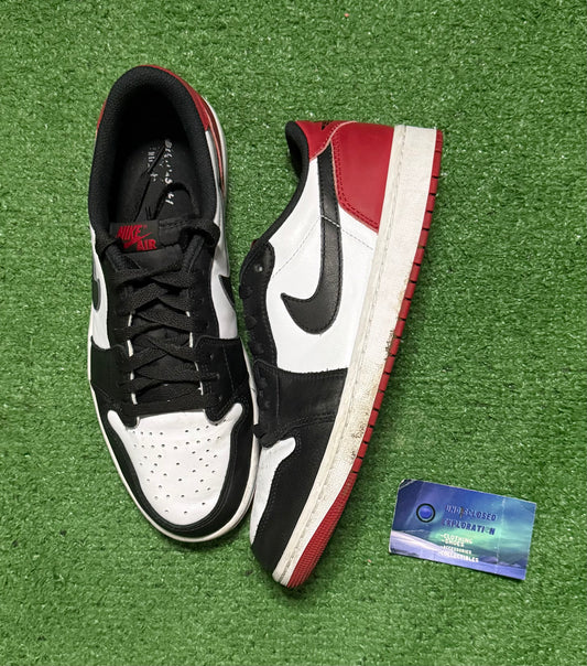 Jordan 1 Low Black Toe 10 Men/11.5 Women “Preowned”