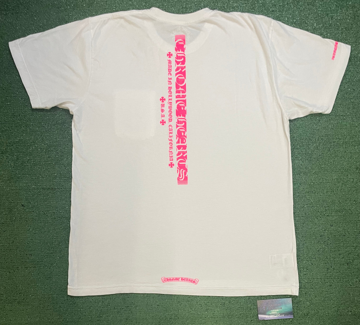 Chrome Hearts made in Hollywood USA white and pink tee