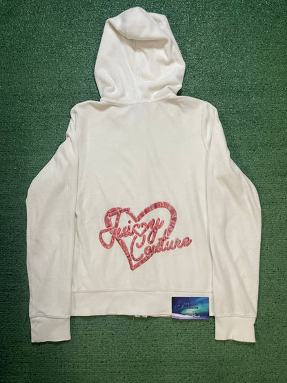 Vintage Juicy Couture white & red heart hoodie