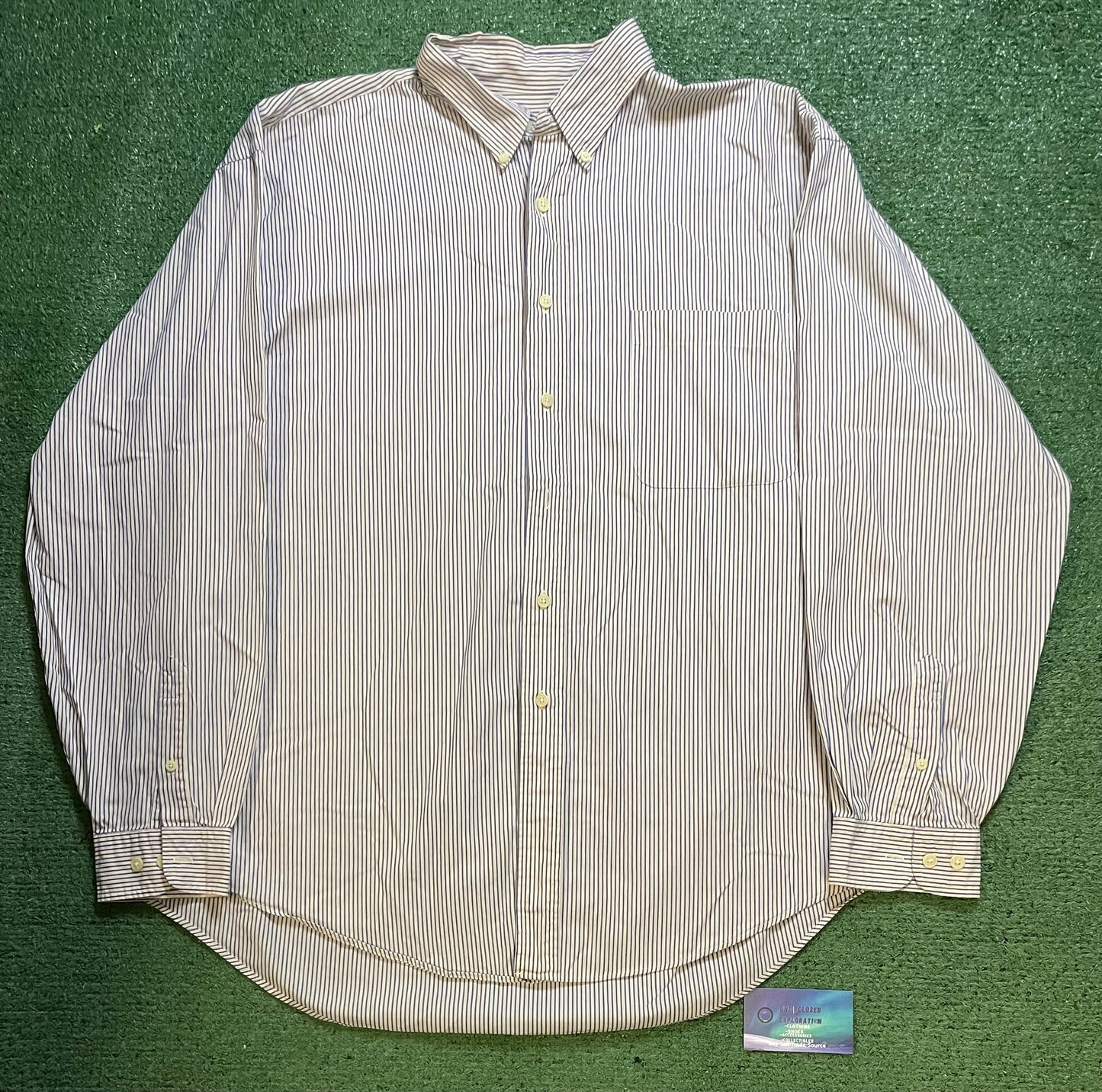Eddie Bauer AKA white blue button up