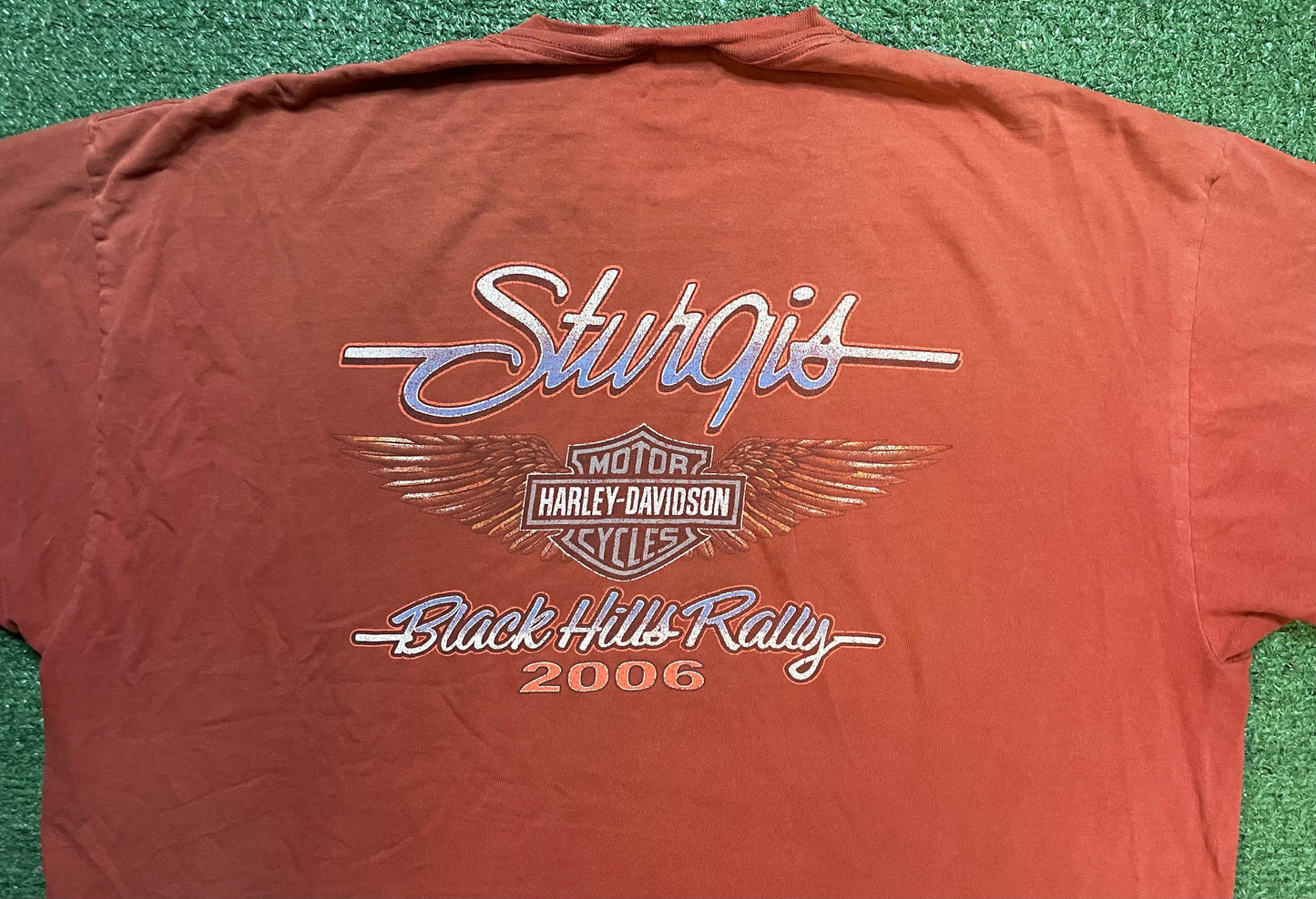 Vintage 2000s Harley Davidson sturgis orange tee