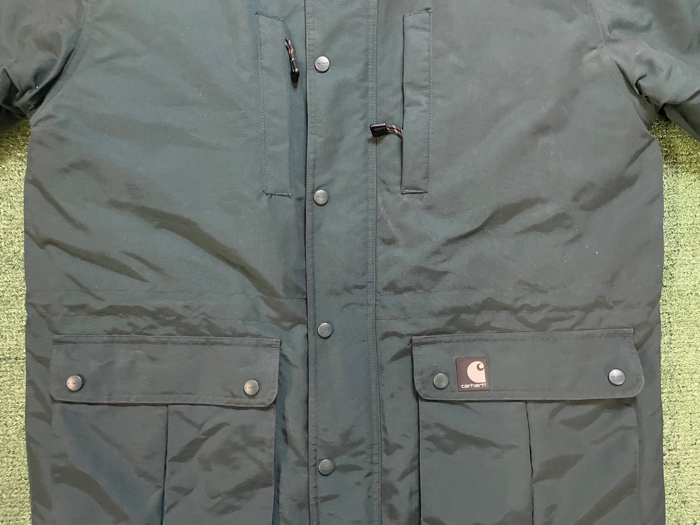 Vintage Carhartt forest green utility jacket