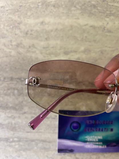 Vintage Chanel pink rimless 4002 sunglasses