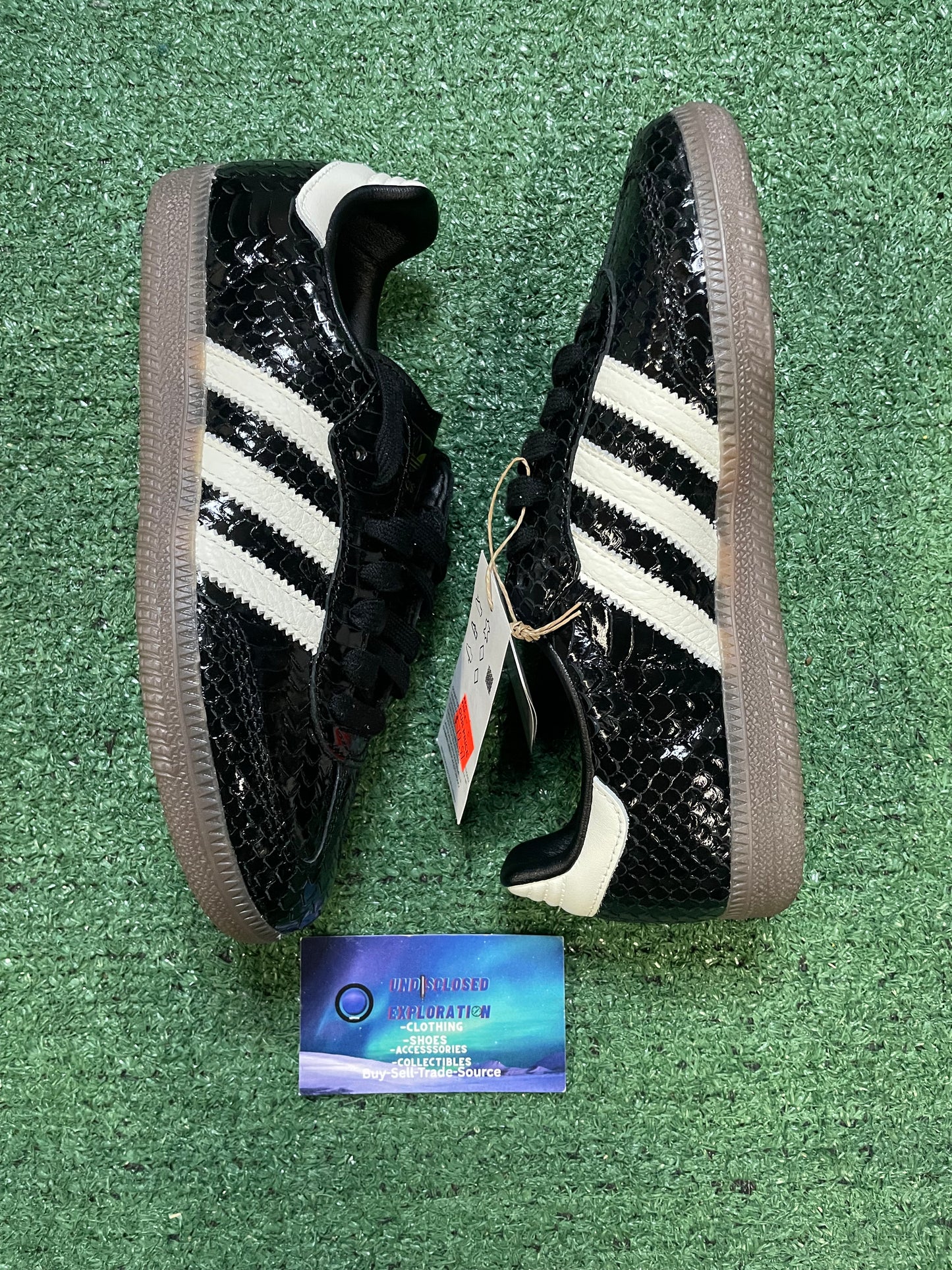 Adidas samba black patent snakeskin