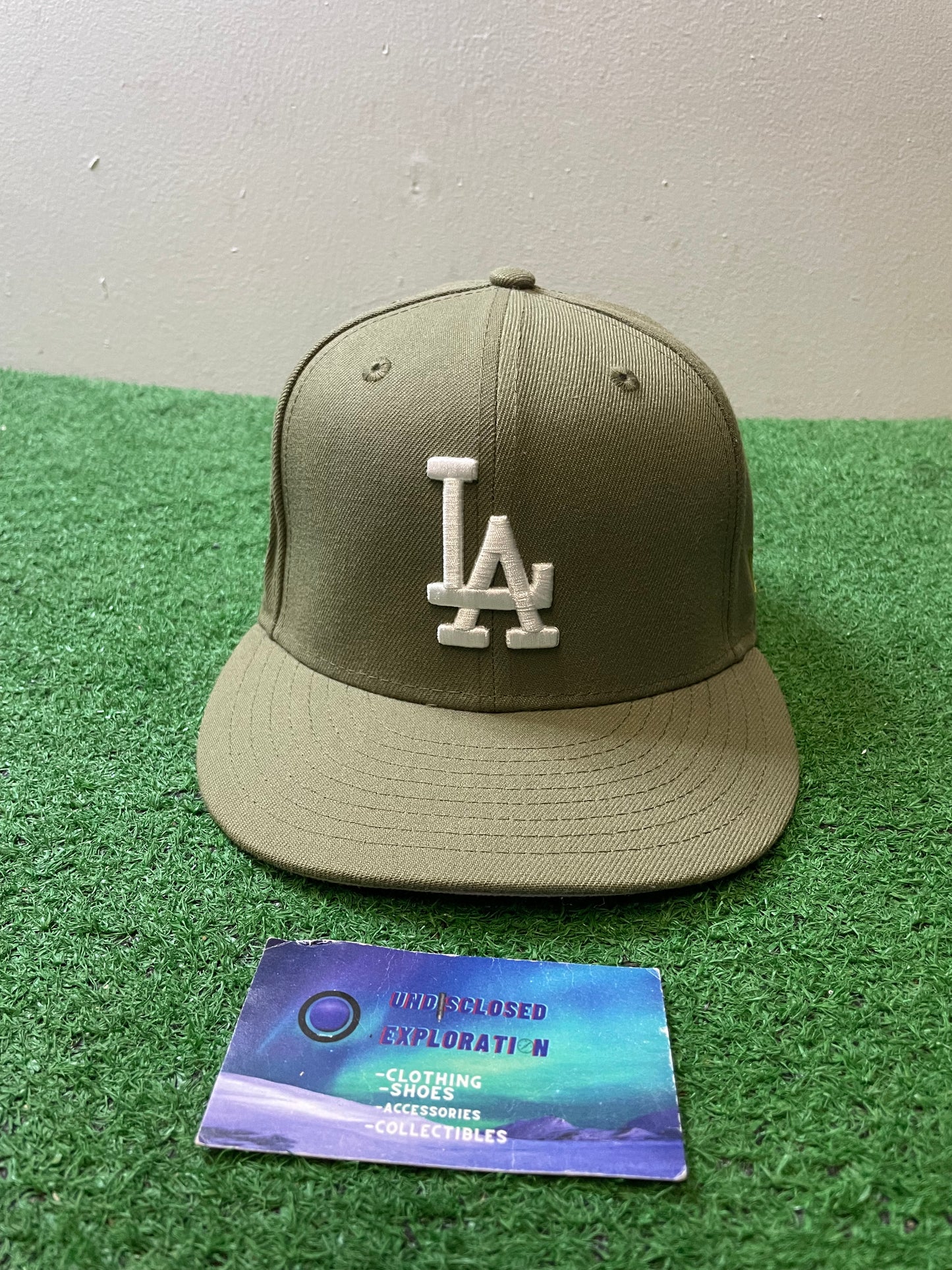 LA Dodgers olive 40th anniversary dodger stadium fitted hat