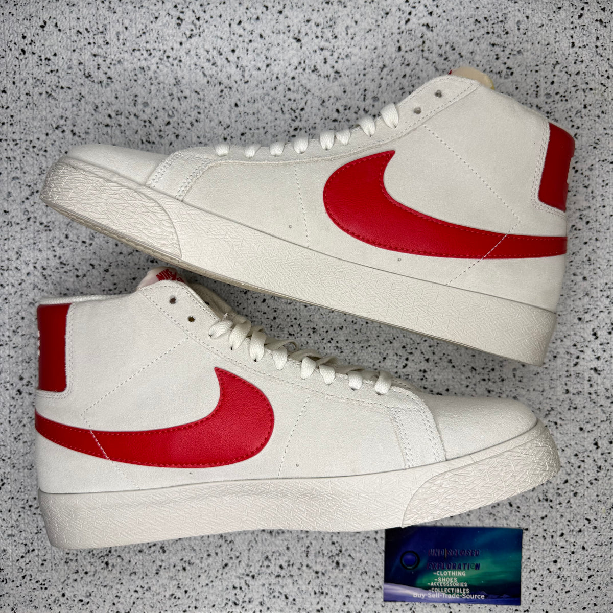 Nike SB Blazer Mid Summit White Red 9.5 Men “Preowned”